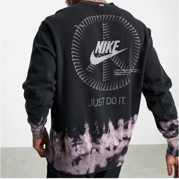 Nike Unity Swoosh Ombré Acid Wash Crewneck Sweatshirt - Picture 1 of 4